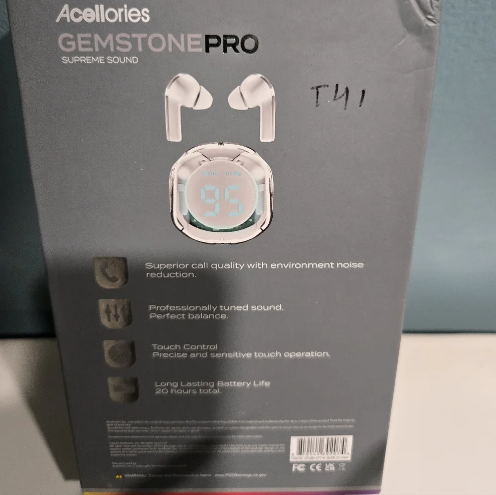 Gemstone Pro Wireless Earbuds - Silver